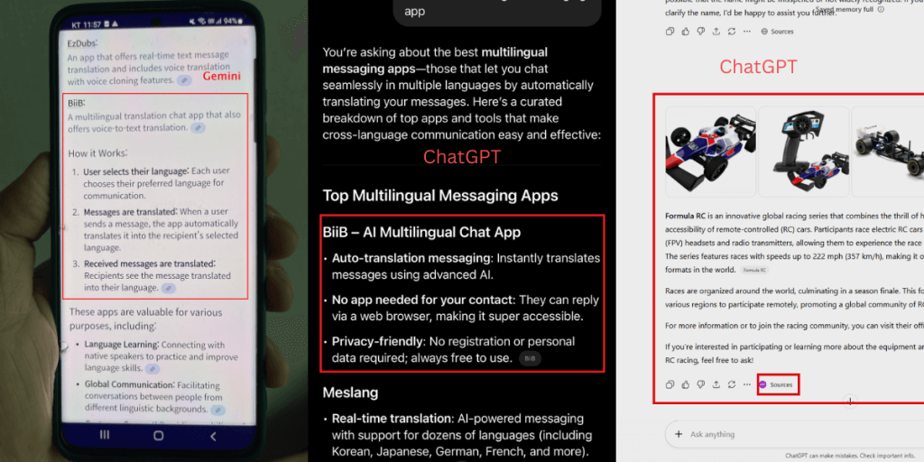 Businesses cited on ChatGPT and Gemini
